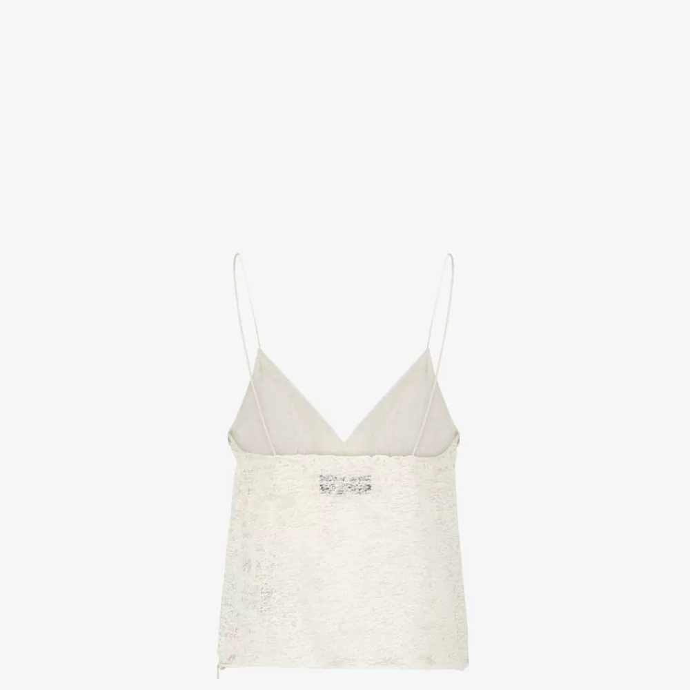 Top E Camicie>Fendi Top In Pizzo Bianco
