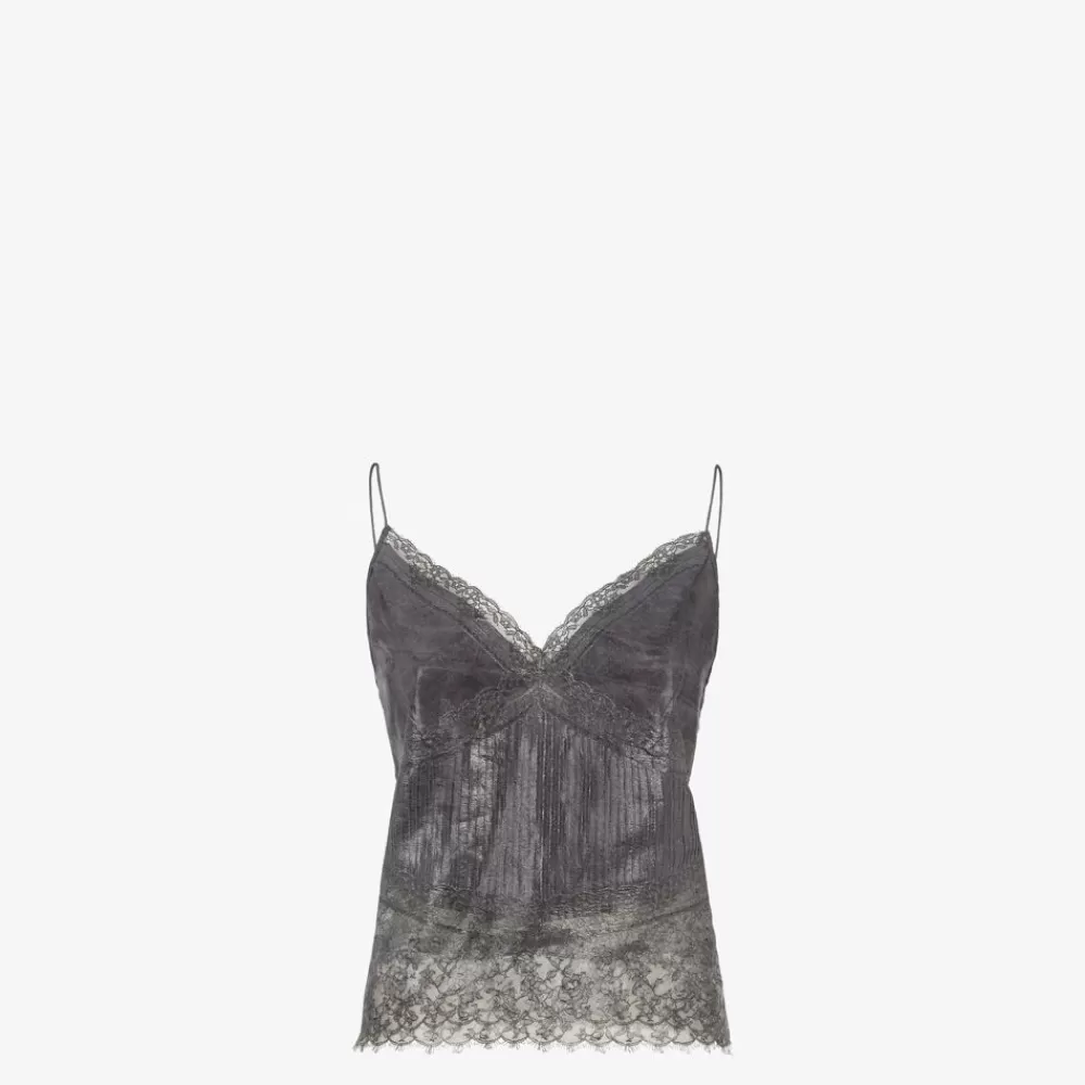 Top E Camicie>Fendi Top In Pizzo Grigio