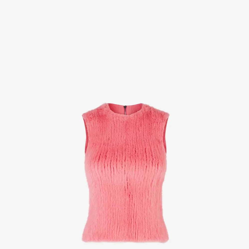 Top E Camicie>Fendi Top In Visone Rosa