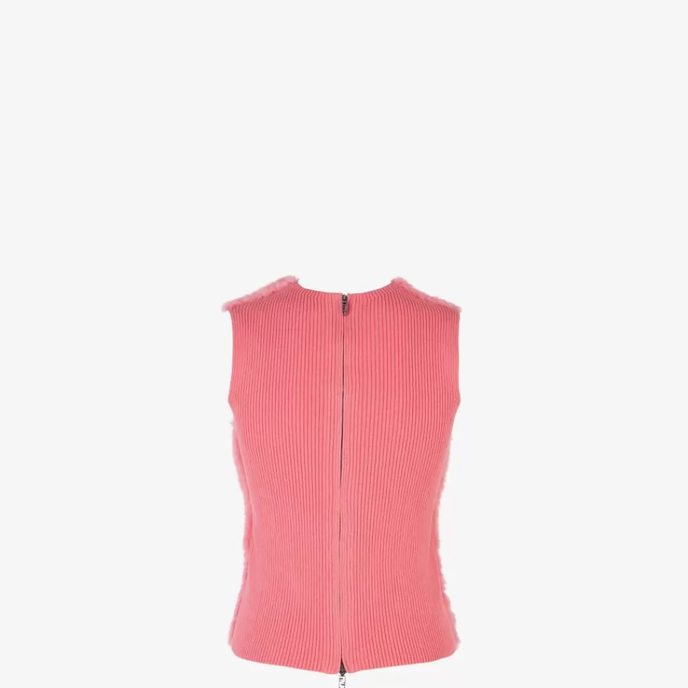 Top E Camicie>Fendi Top In Visone Rosa