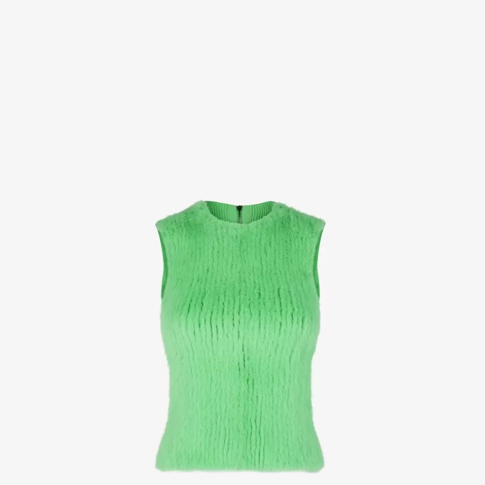 Top E Camicie>Fendi Top In Visone Verde