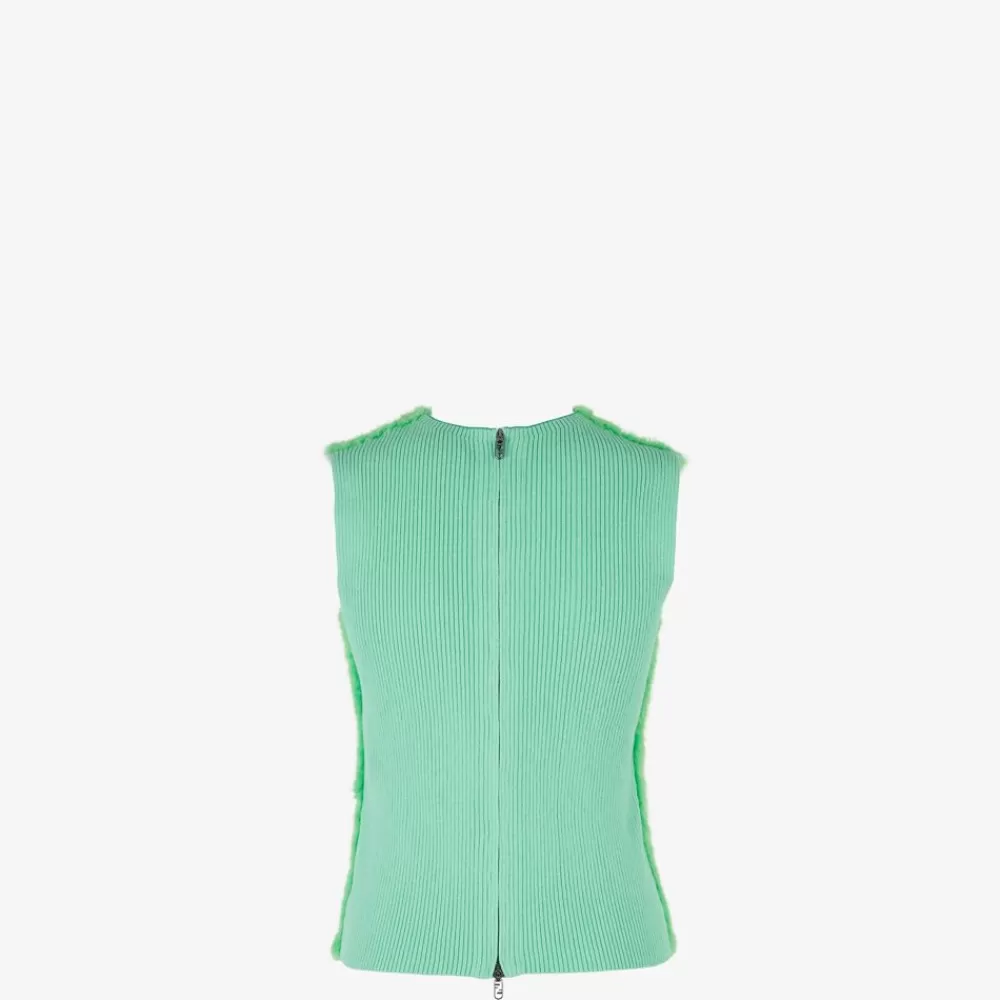 Top E Camicie>Fendi Top In Visone Verde