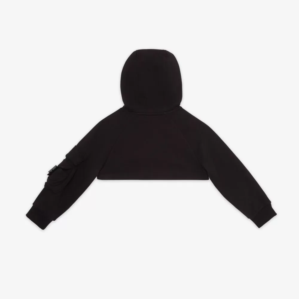 Abbigliamento>Fendi Top Junior In Felpa Con Baguette Nera