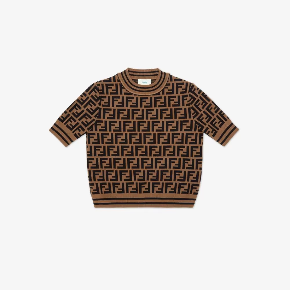 Abbigliamento>Fendi Top Junior In Maglia Con Motivo Ff