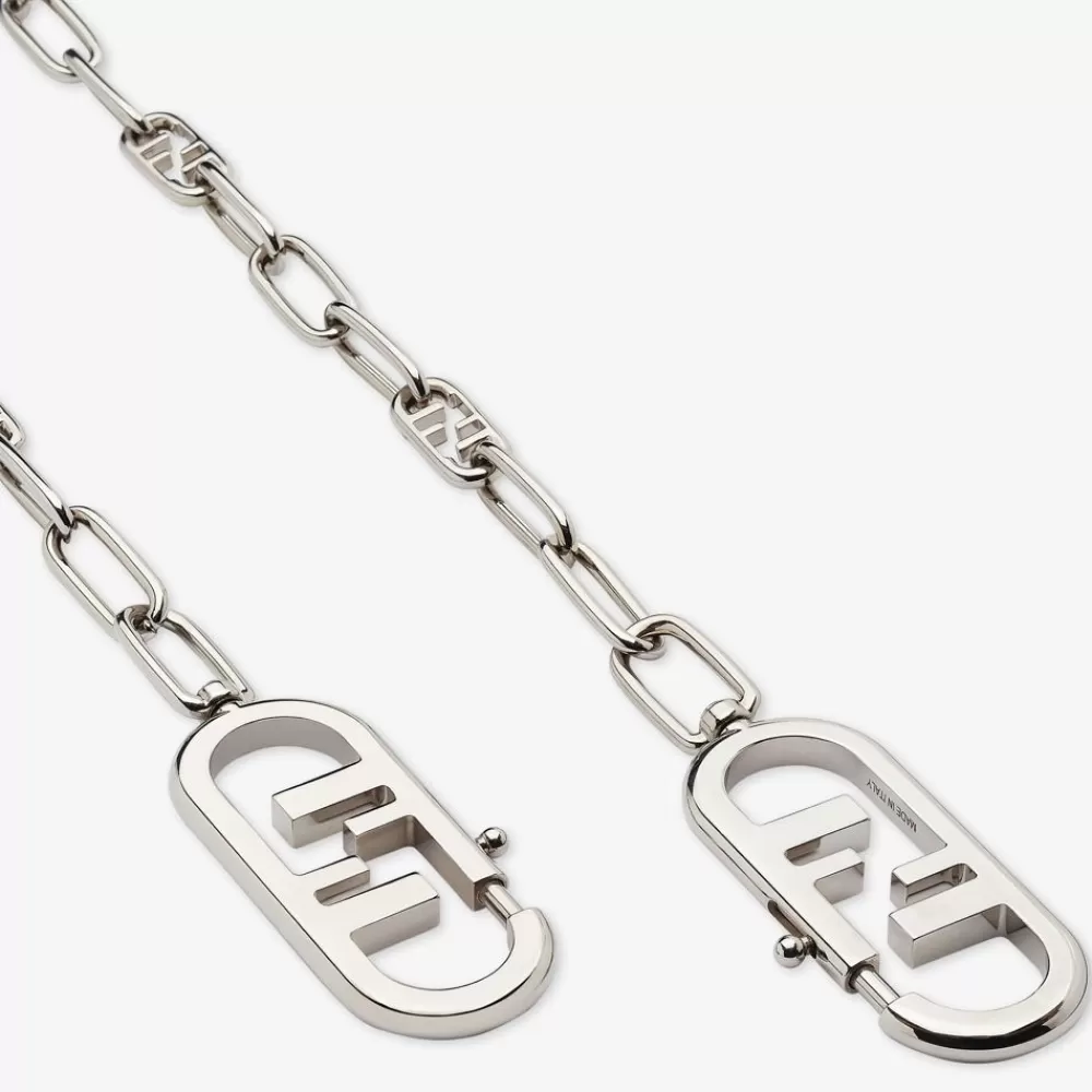 Tracolle E Accessori Per Borse>Fendi Tracolla In Metallo Color Argento