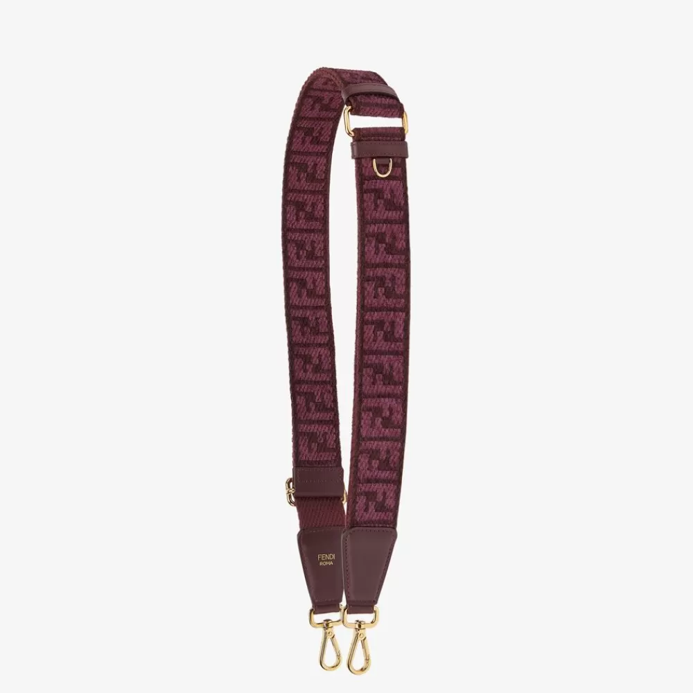 Tracolle E Accessori Per Borse>Fendi Tracolla In Nastro Bordeaux