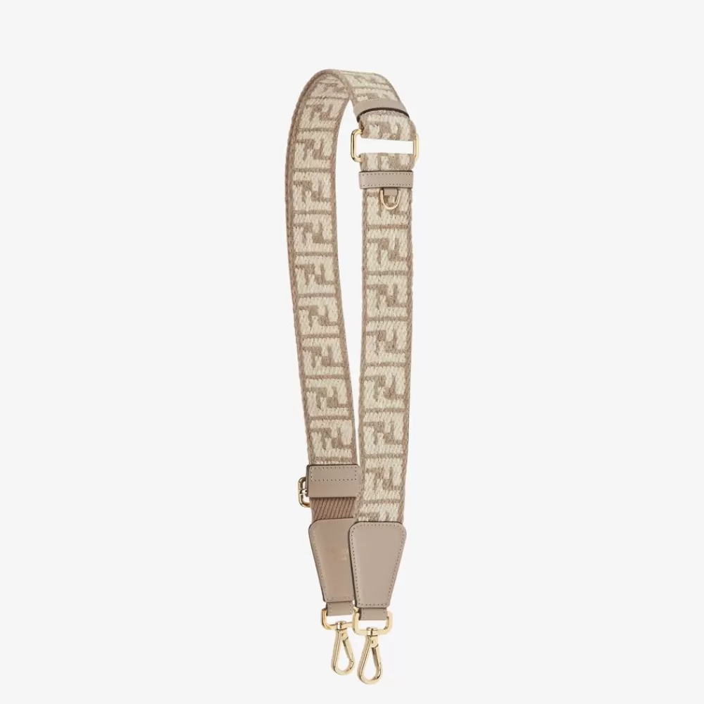 Tracolle E Accessori Per Borse>Fendi Tracolla In Nastro Color Tortora