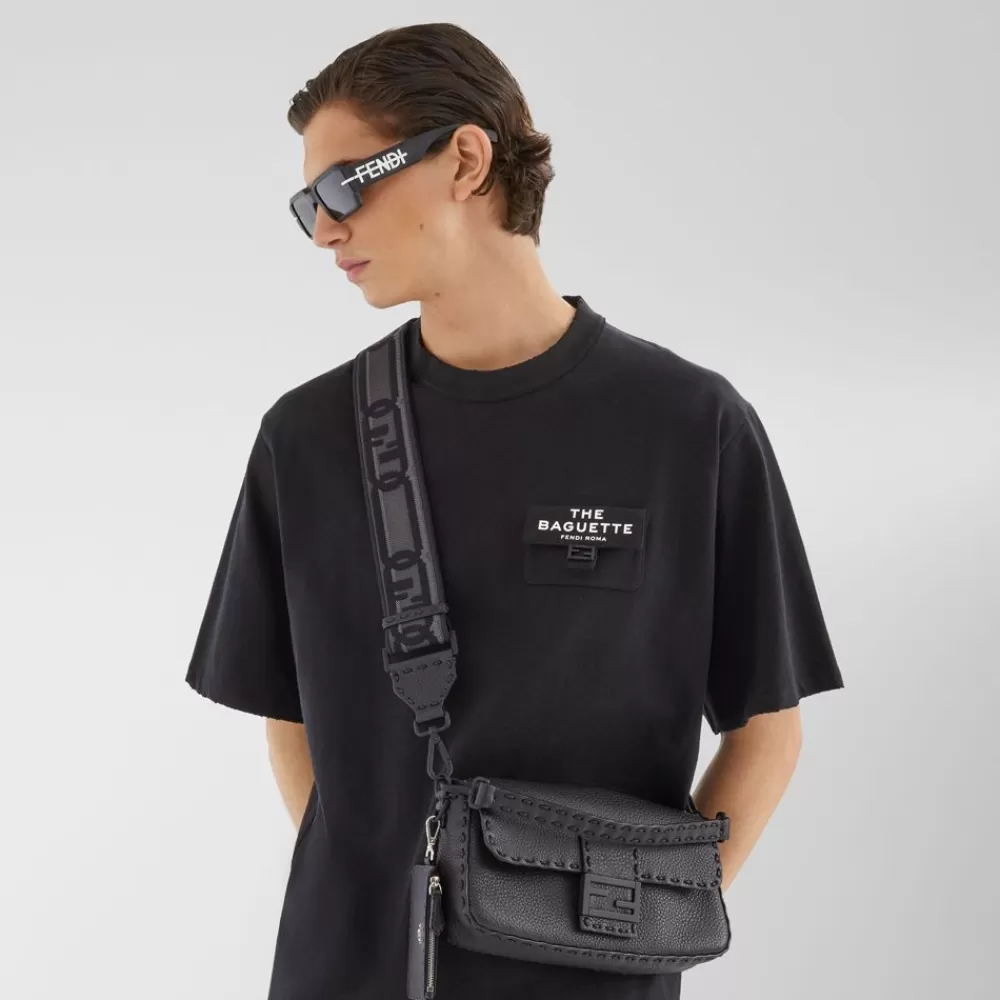 Portachiavi E Accessori Per Borse>Fendi Tracolla In Nastro Grigio