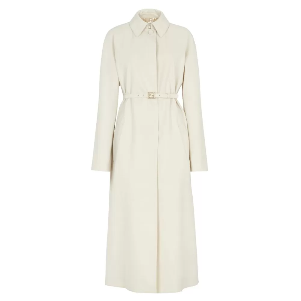 Cappotti E Capispalla>Fendi Trench In Tessuto Bianco