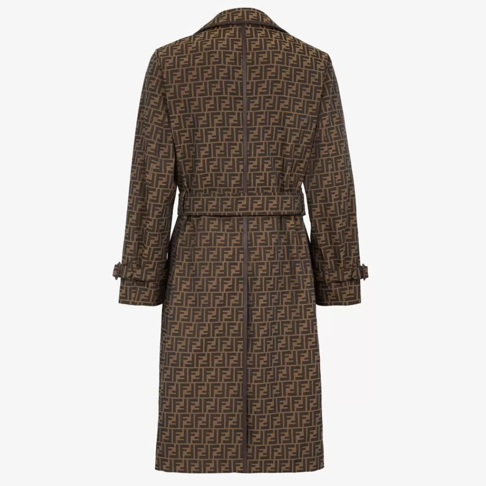 Cappotti E Capispalla>Fendi Trench In Tessuto Jacquard Ff