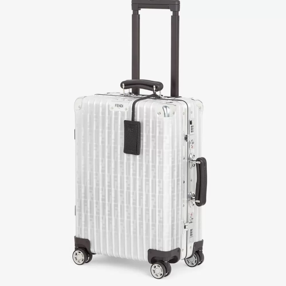 Borse Da Viaggio>Fendi Trolley In Alluminio Con Dettagli In Pelle