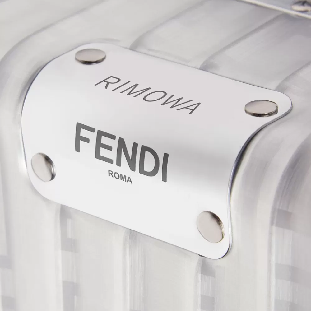Borse Da Viaggio>Fendi Trolley In Alluminio Con Dettagli In Pelle