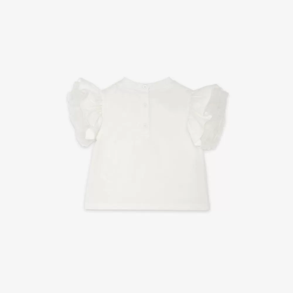 Bambina>Fendi T-Shirt Baby In Jersey Bianco E Tulle