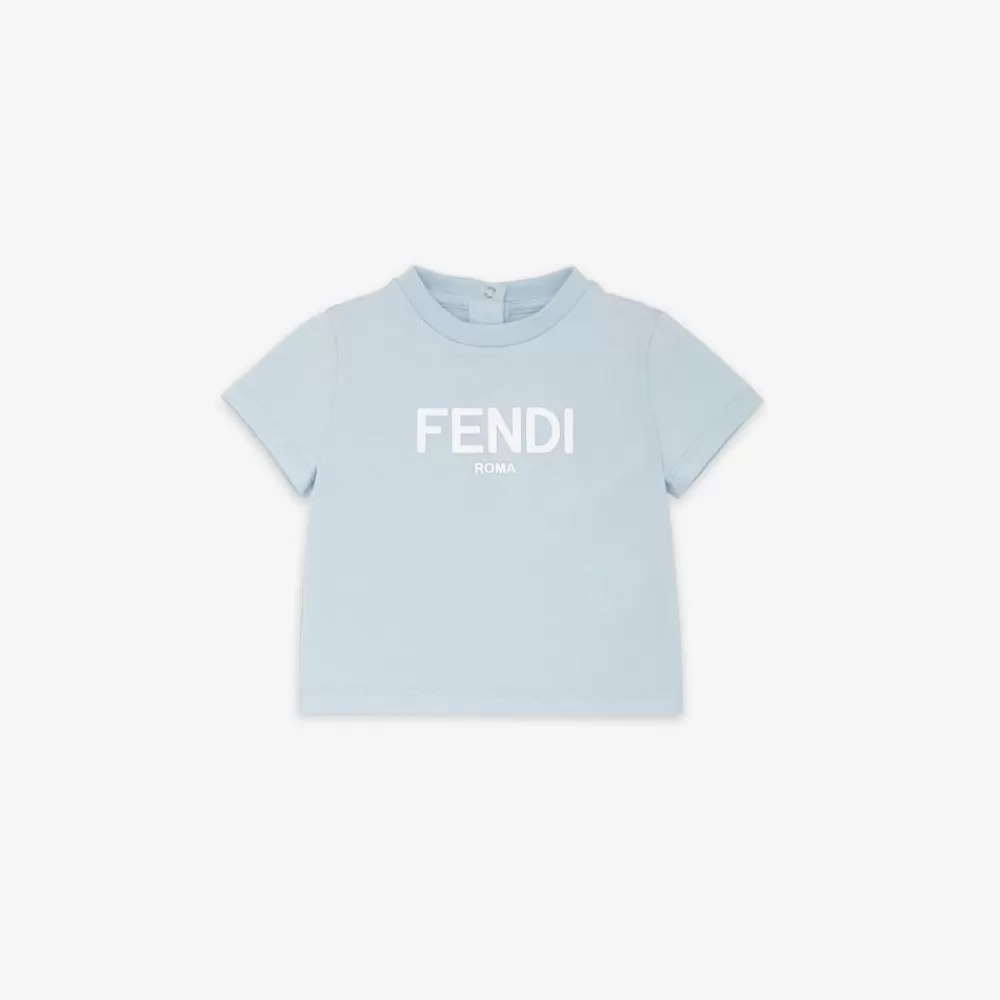 Bambina>Fendi T-Shirt Baby In Jersey Celeste