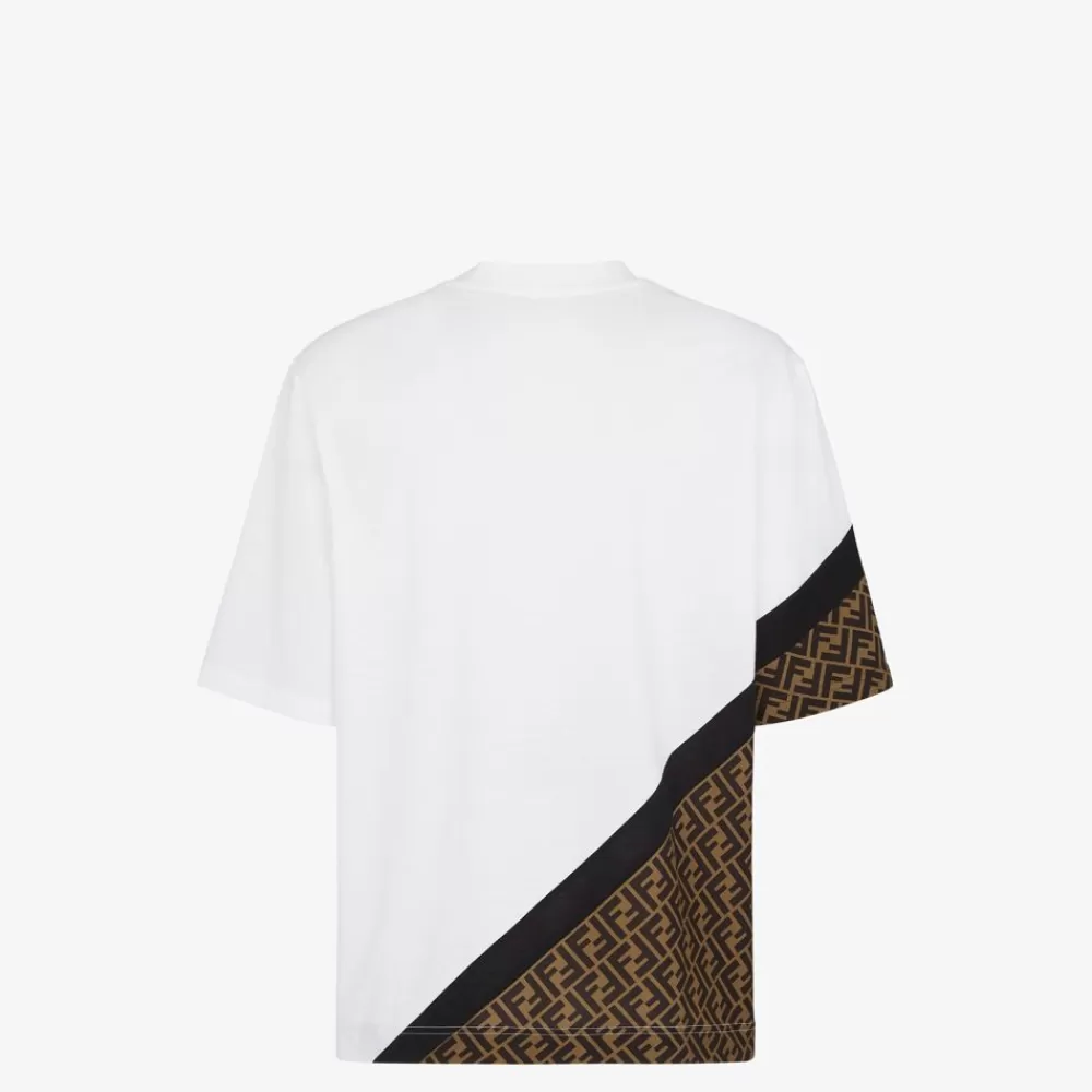 T-Shirt E Polo>Fendi T-Shirt In Jersey Bianco