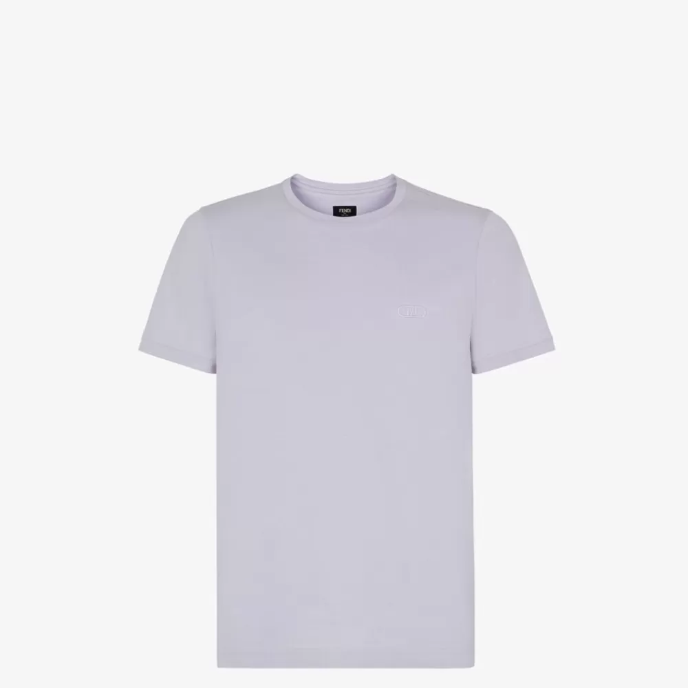 T-Shirt E Polo>Fendi T-Shirt In Jersey Lilla