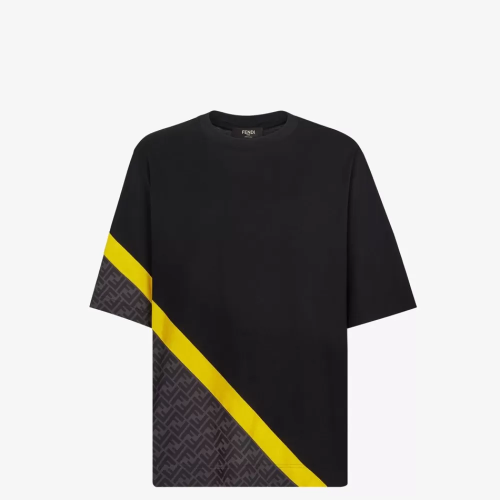 T-Shirt E Polo>Fendi T-Shirt In Jersey Nero