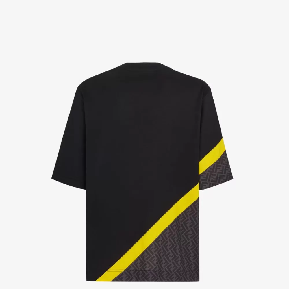 T-Shirt E Polo>Fendi T-Shirt In Jersey Nero