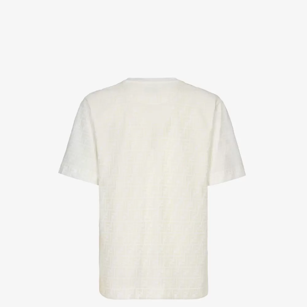 T-Shirt E Polo>Fendi T-Shirt In Piquet Bianco