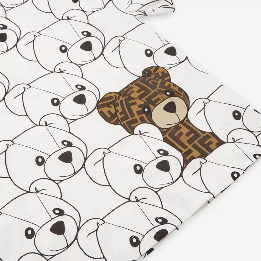 Abbigliamento>Fendi T-Shirt Junior In Jersey Con Stampa Multicolor