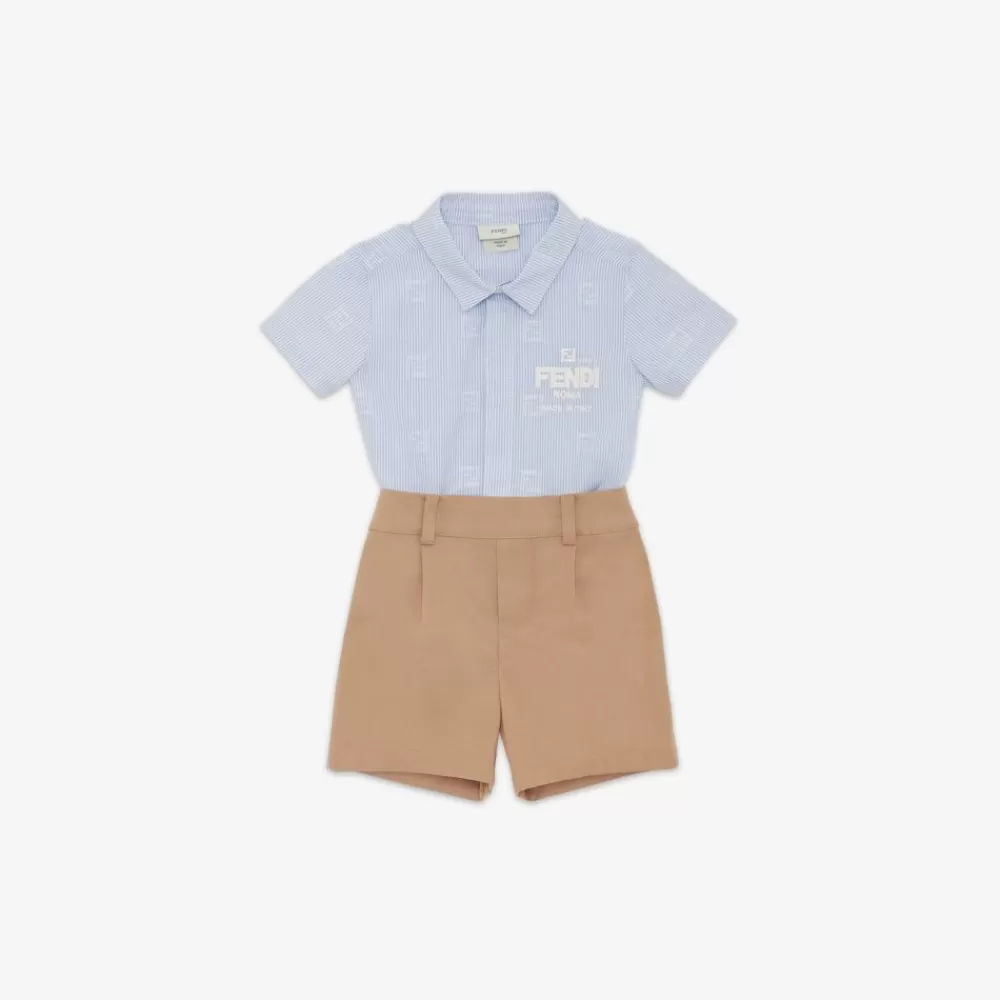 Bambino>Fendi Tutina Baby In Popeline Multicolor
