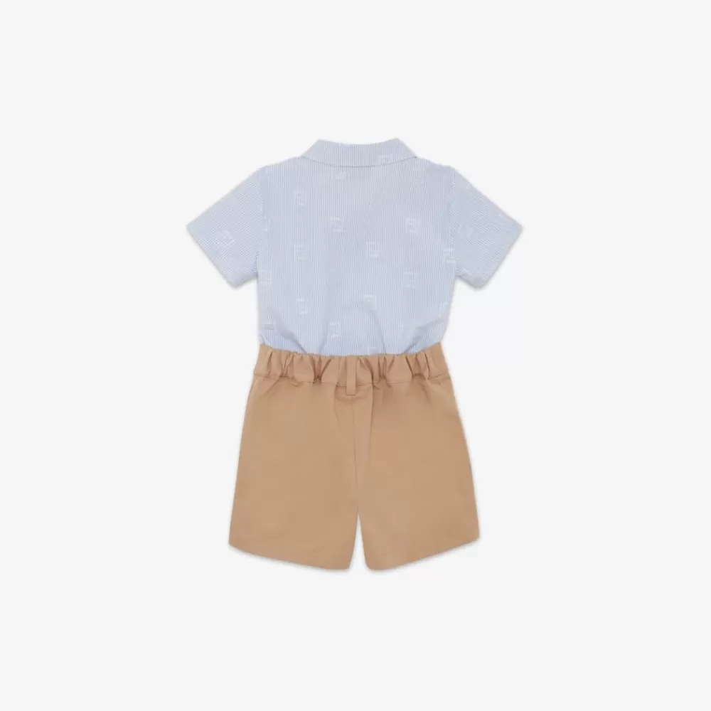 Bambino>Fendi Tutina Baby In Popeline Multicolor