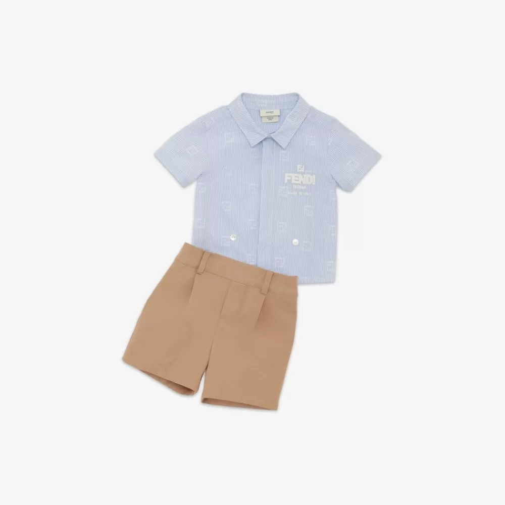 Bambino>Fendi Tutina Baby In Popeline Multicolor