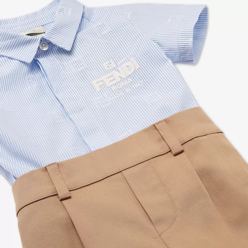 Bambino>Fendi Tutina Baby In Popeline Multicolor