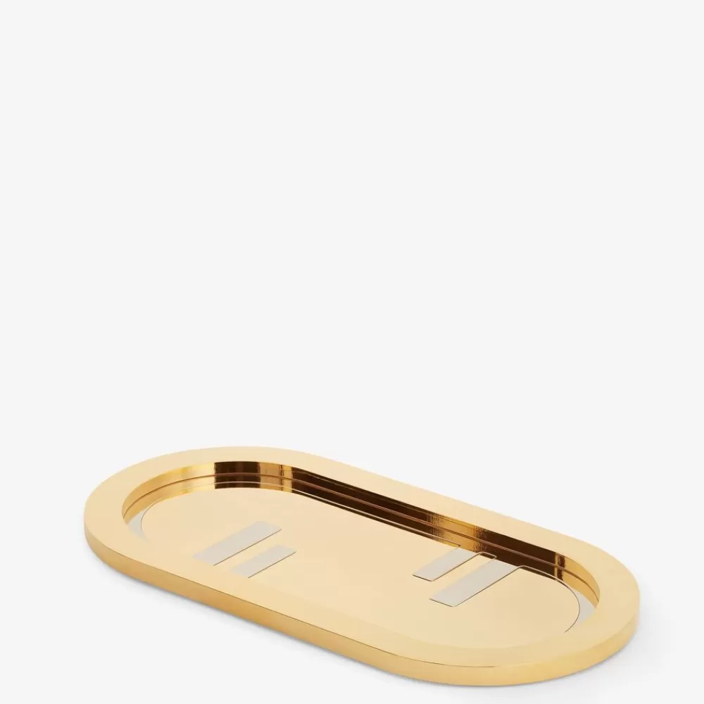 Accessori Per La Casa>Fendi Vassoio In Metallo Color Oro
