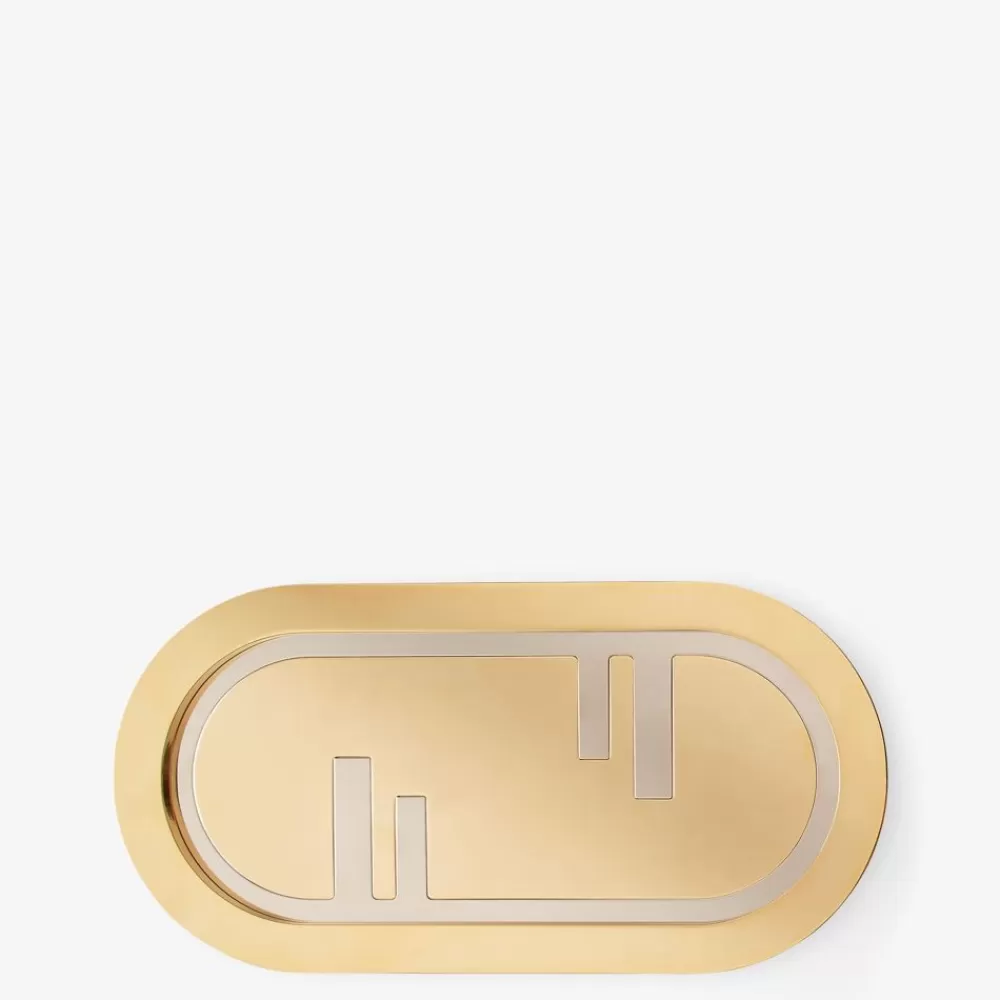 Accessori Per La Casa>Fendi Vassoio In Metallo Color Oro