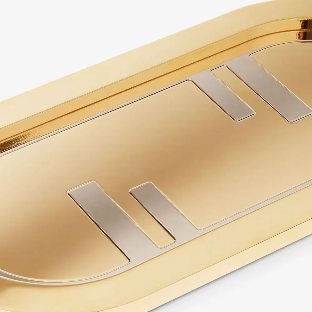 Accessori Per La Casa>Fendi Vassoio In Metallo Color Oro