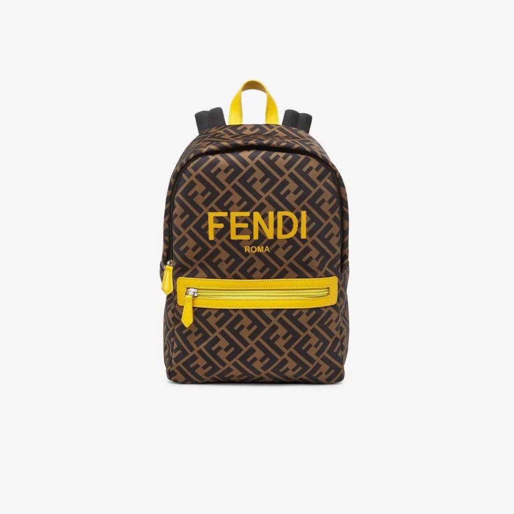 Accessori>Fendi Zaino In Nylon Ff Con Stampa Roma